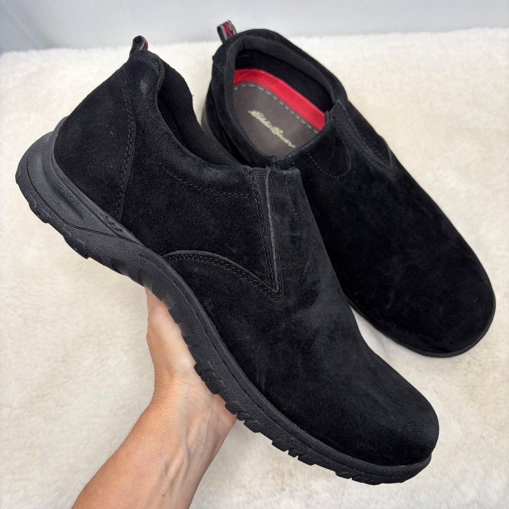 Eddie Bauer Rodgers Mens 13 Black Suede Slip On Loafers Walking Shoes 622151819